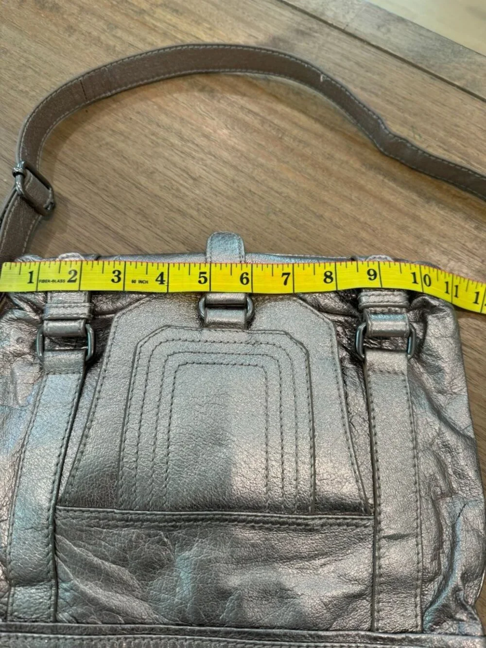 The Sak Leather Crossbody Clutch | Metallic Pewter | Versatile 2-Way